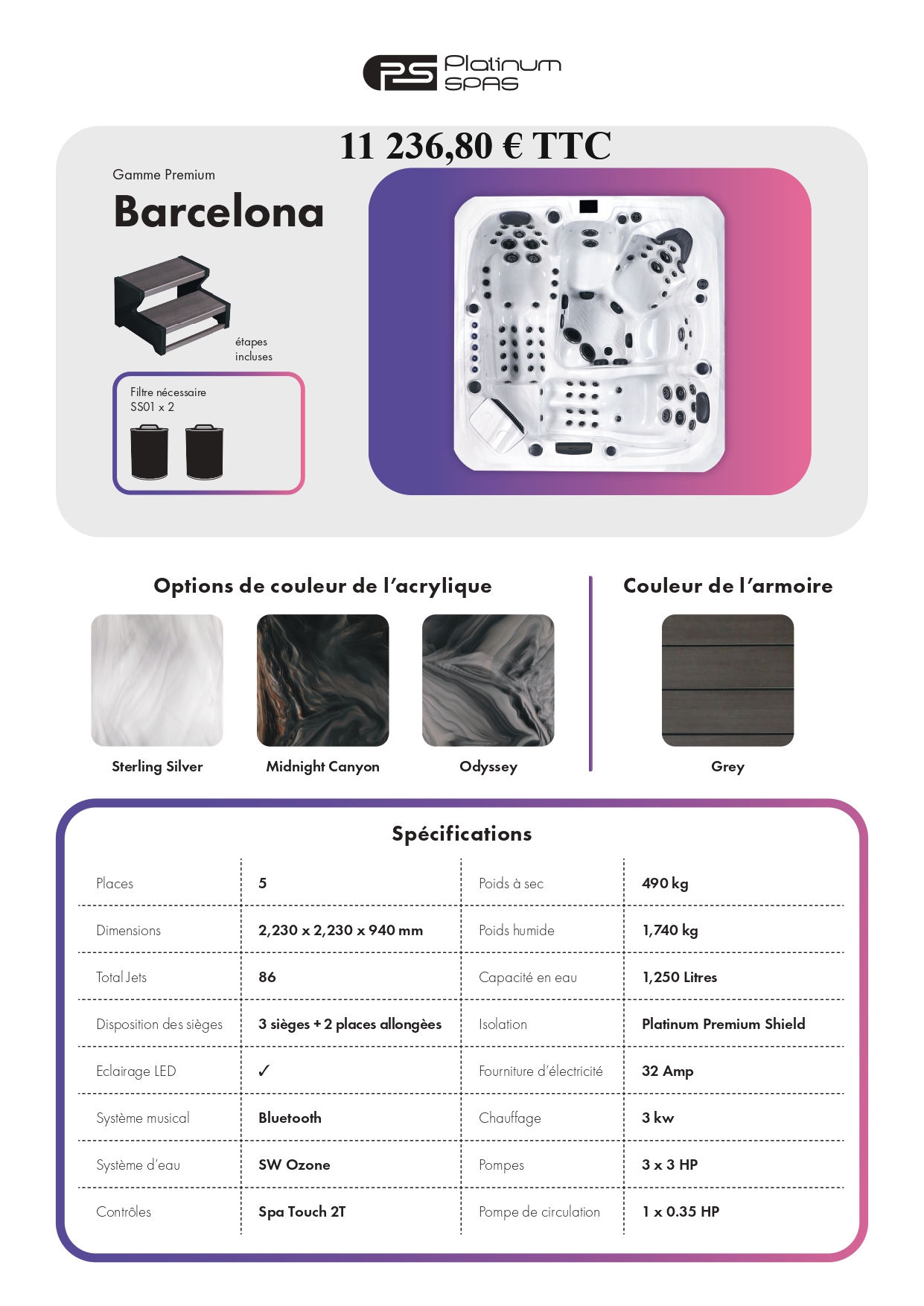 Fiche Technique - Barcelona-Platinum-Spas-AQUALDEA-2025